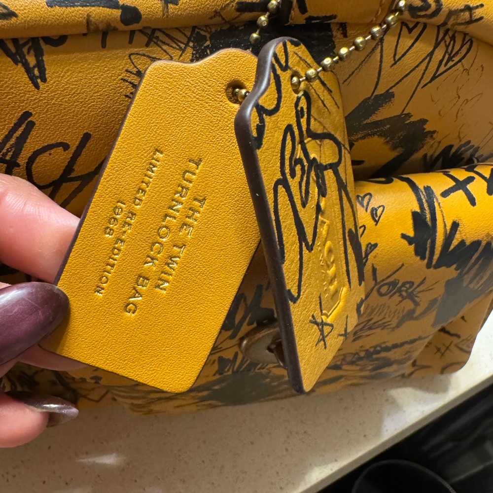 Coach Graphic Yellow Twin Turnlock Bag
